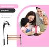 Ifundom Miniature Park Bench Set with Mini Street Light Post for DIY Dollhouse, Miniature Garden Furniture, 9.00 X 3.00 X 1.00cm, Desktop Decor