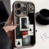 Ace of Spades Pattern Silicone Soft Case For iPhone 16 Pro Max 15 Plus 14 13 Pro 12 11 XS XR 8 7 Lens Protection Shockproof TPU Matte Phone Cover