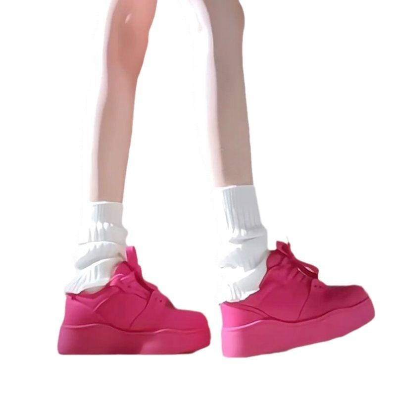 Sapatos de plataforma grossa dopamine, versáteis, sapatos casuais amarelos novos de verão para mulheres