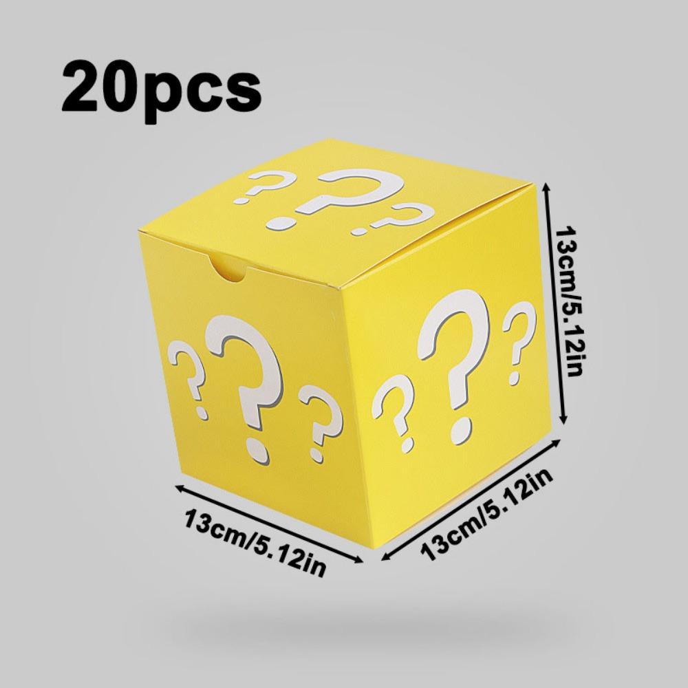 20pcs Game Party Favor Mystery Box Small Goodie Treat Boxes Question Mark Box Gift Box for Gift Giving Games Theme Birthday Party Decoration Supplies