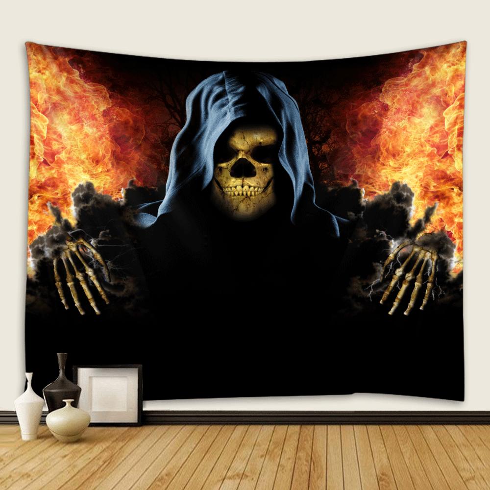 Bedroom Living Room Decor Garden Poster Decor Beach Blanket Funny Tapestry Halloween Horror Witch Skull Ghost Wall Hanging