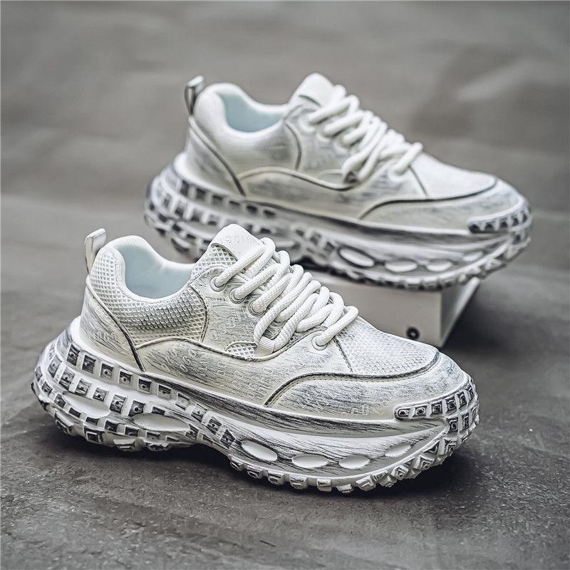 Dad Shoes Men's 2024 New Summer Thick-soled Heightening Live Mesh Shoes Breathable Four-season Old Casual Sports Shoes