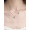 [Rosemont] Silver Green Epoxy Clover Necklace Ra24B21J