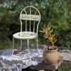 Chaise en Fer Vintage Décoration de Jardin Sculpture de Chaise Miniature en Métal Rouillé