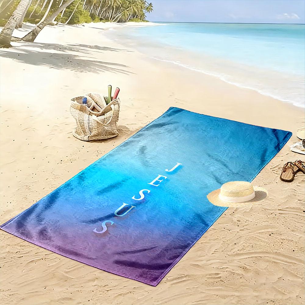 Jesus Gradient Blue Towel A must-have beach towel for beach travel