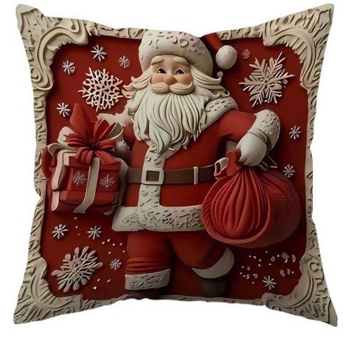 

1 шт./4 шт. Наволочки на рождественскую тематику: Снеговик, Елка, Олень и Дизайн Санты Украшение диванной комнаты Новогоднее украшение дома 16x16Inch