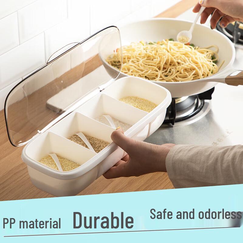 CHAHUA 4-Compartment Plastic Seasoning Box