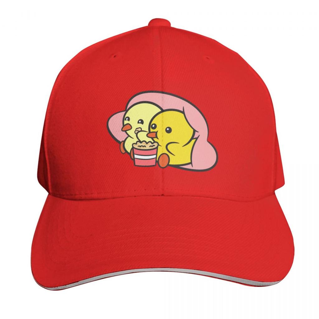 Duckie and Duck Popcorn Baseball Cap Custom Cap tactical cap Luxury Beach Outing Womens Unisexs