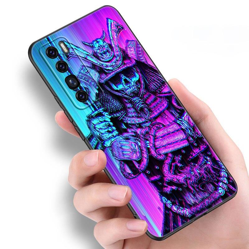 Japanische Samurai Hülle für Huawei NOVA 8 9 Pro 8i 7i 7SE Y60 5T Mate 40 30 20 10 Lite Honor 50 30 Premium Pro Plus 30S Weiche Hülle