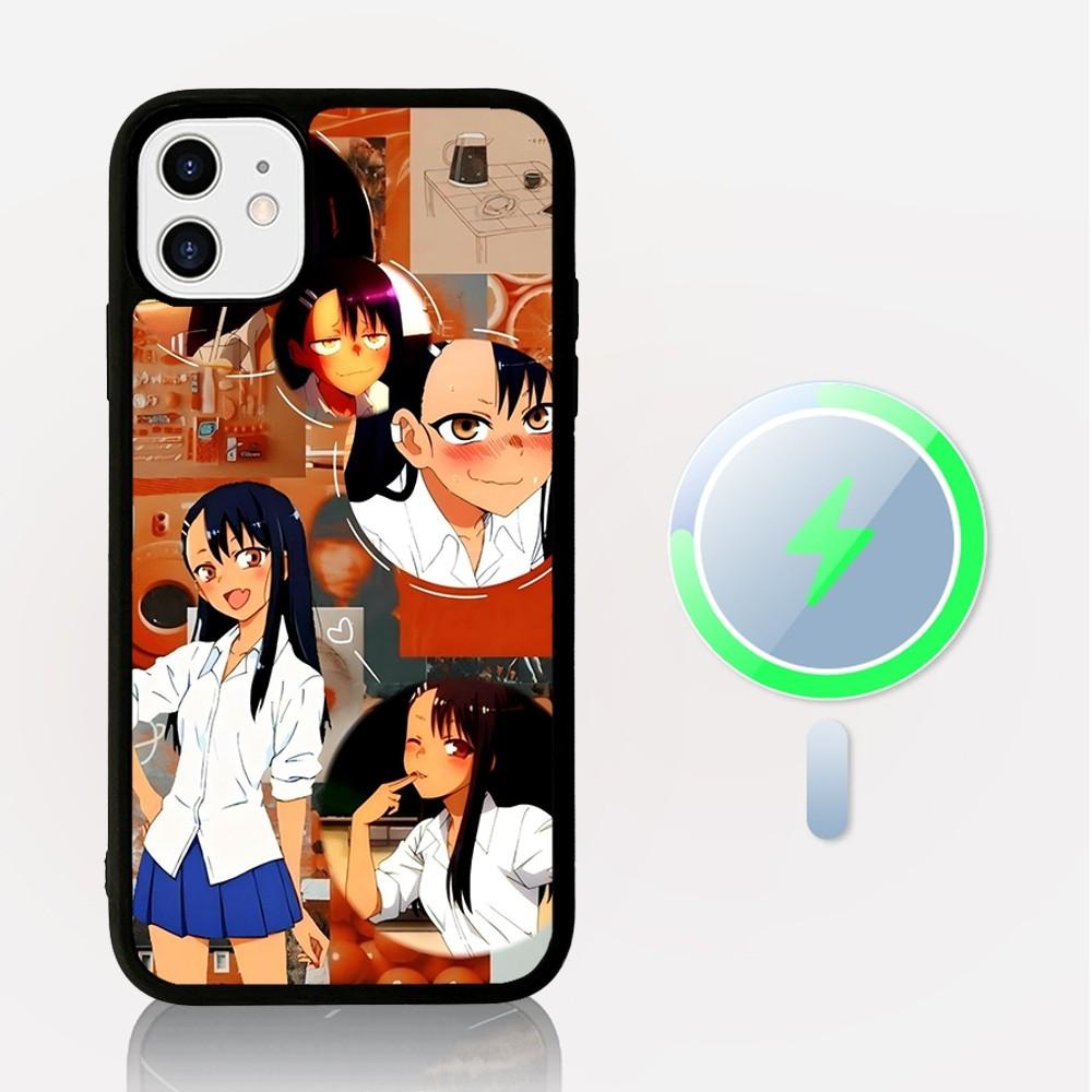 Nagatoro San Anime Phone Case Magesafe Magnetic Wireless Charge Case For iPhone 16 11 12 13 14 15 Pro Max Plus Mini
