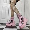 Fashion Cosplayer Gothic Motorcycle Boots 2024 New Platform Chunky High Heel Ankle Boot Ladies Cool Wedge Punk Woman Black Female Shoes