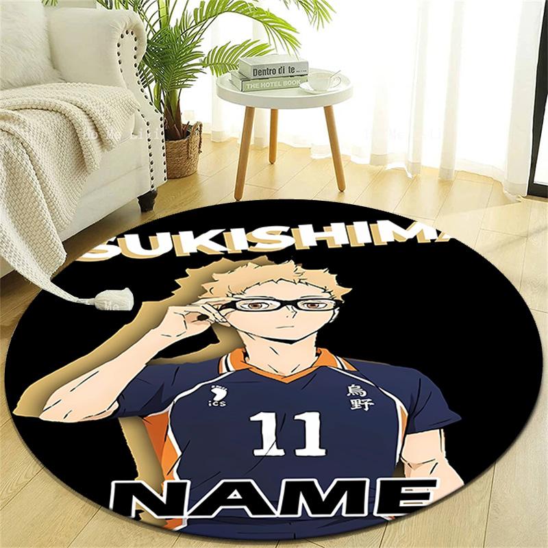 Personalized Haikyuu Round Chair Office Rug - Perfect for Mat, Office Chair & More - Ideal Gift for Birthdays and Holidays