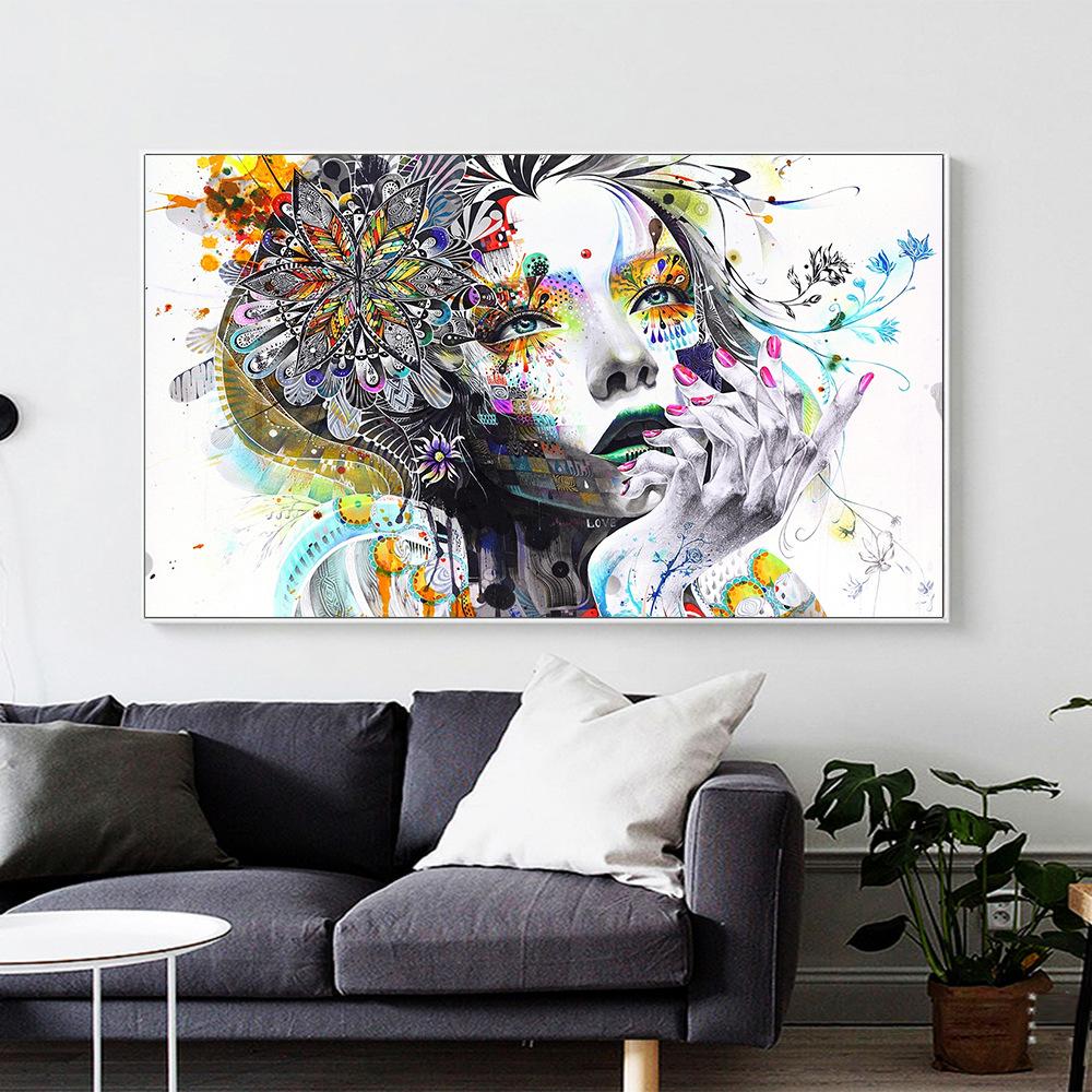 Schöne Mädchen Blume Leinwand Malerei Wand Kunst Poster Drucken Bilder Für Schlafzimmer Wohnkultur