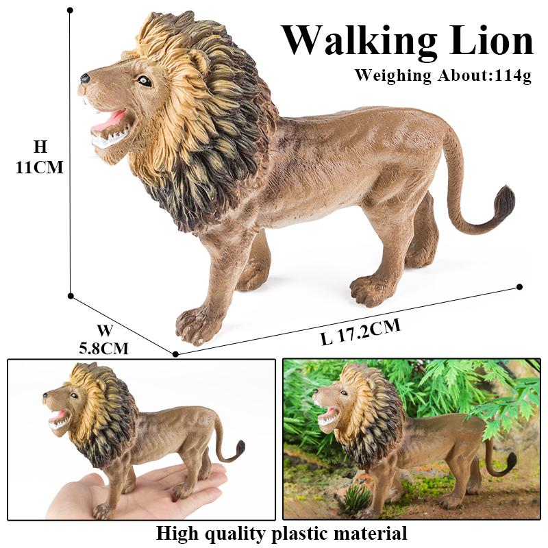 Oenux Wild Animal Lion Tiger Bear Wolf Rhinoceros Cheetah Antelope Hippo Elephant Zebra Model Action Figures Kids Toy Cute Gift