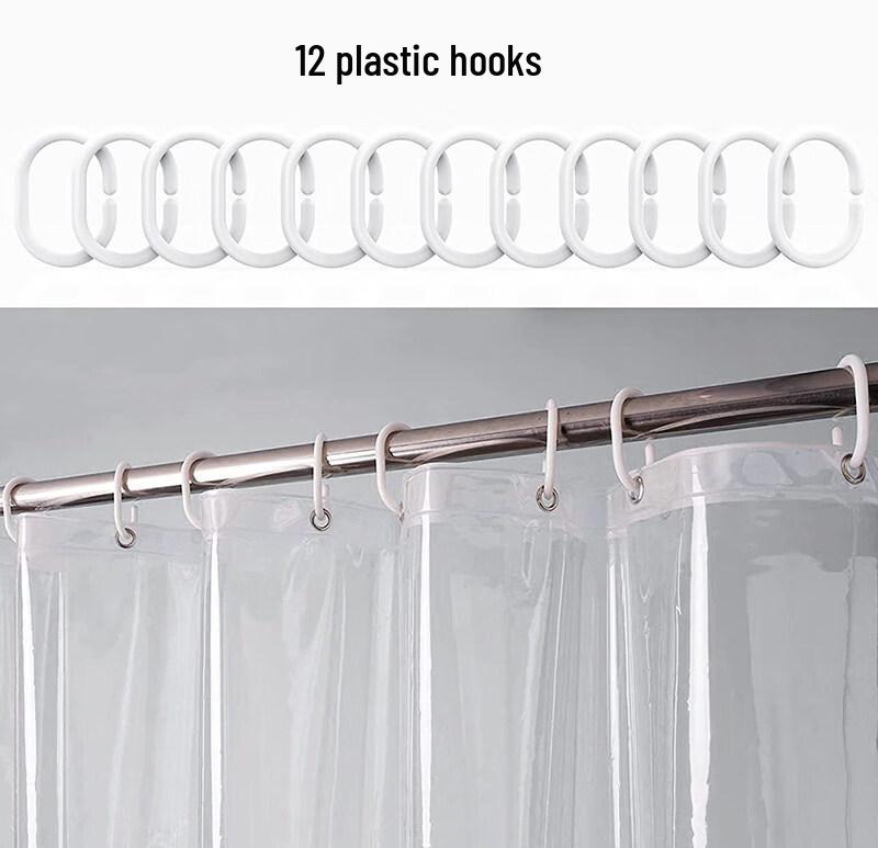 LIEI Fully Transparent PEVA Shower Curtain