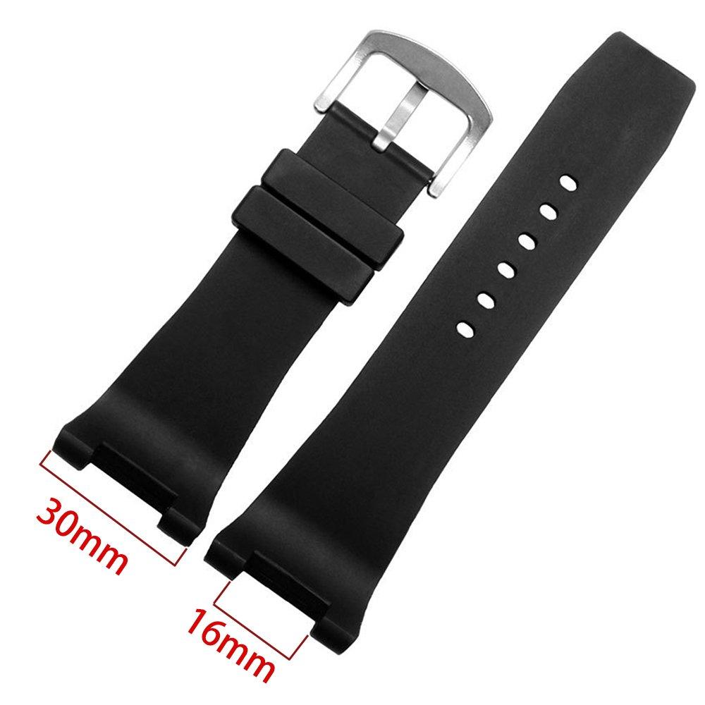 [Chocoman] IWC Ingenieur Replacement Strap 30mm Urethane Band Compatible with: IWC Ingenieur IW500501 IW323601 IW376501 IW322503 etc. [Includes 3
