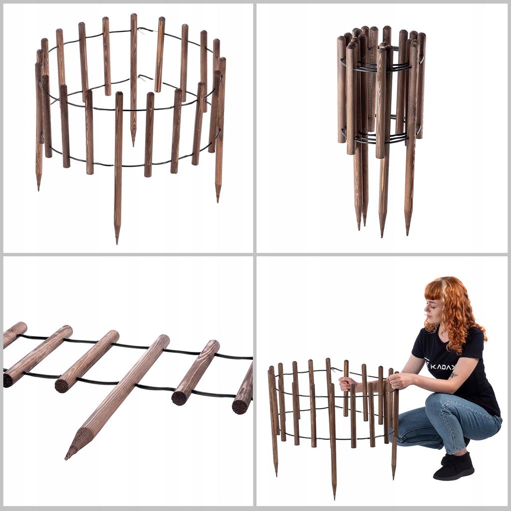 KADAX Wooden Garden Palisade Edging 185cm