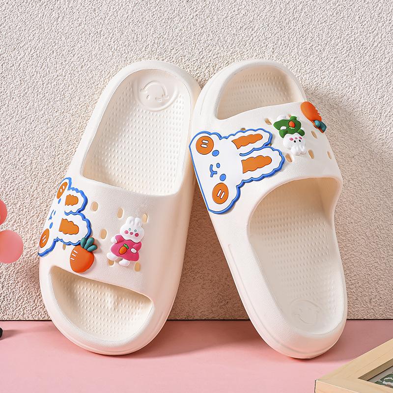 

Fashionable Cozy And Childrens Slippers Soft Nonslip Eva House Shoes With Adorable Cartoon Patterns Perfect For Boys And Girls White Rabbit,26-27