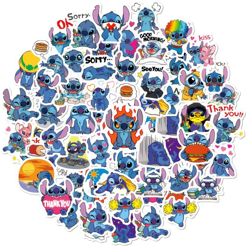 Lilo Stitch 50pcs Stickers Waterproof Diy Laptop Skateboard Bike Decals Luggage