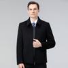 Men's Double-Sided Wool Jacket with Winter Down Liner for Middle-Aged Dads
