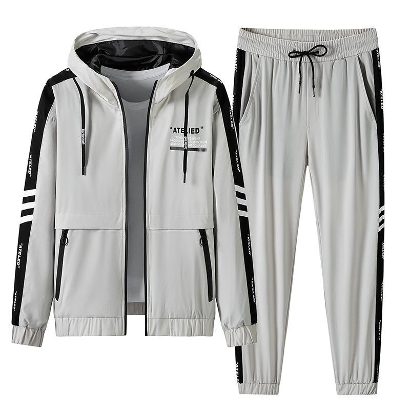 Leisure Sports Suit Men's Spring and Autumn Workwear Jacket Men's Korean Version Versatile Two-piece Set