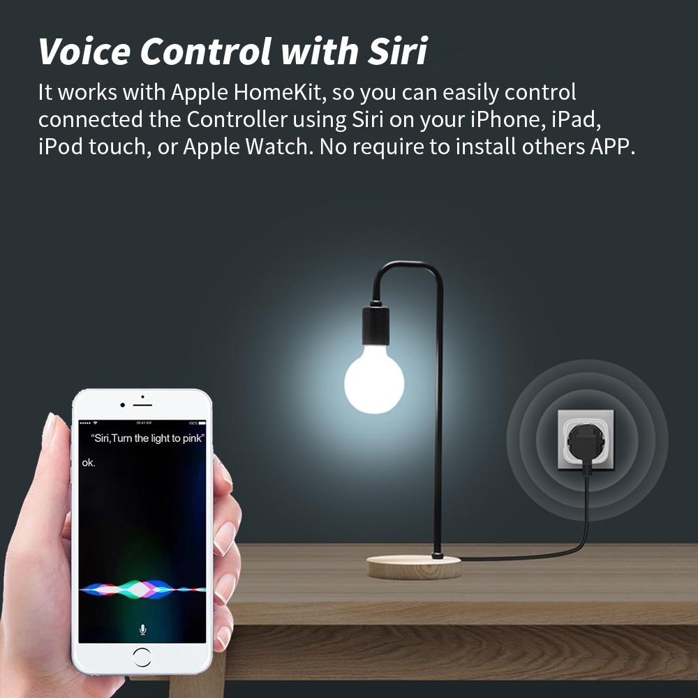Sixwgh Homekit Socket 16a Us Plug Adapter Aplikace pro inteligentní domácí automatizaci Podpora dálkového ovládání Siri Voice Google Home Alexa