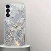 Kristallschmetterling Muster Glas Handyhülle geeignet für Samsung Galaxy S26 S25 S24 S23 S22 S20FE/Ultra/Plus Anti-Fall Rückabdeckung