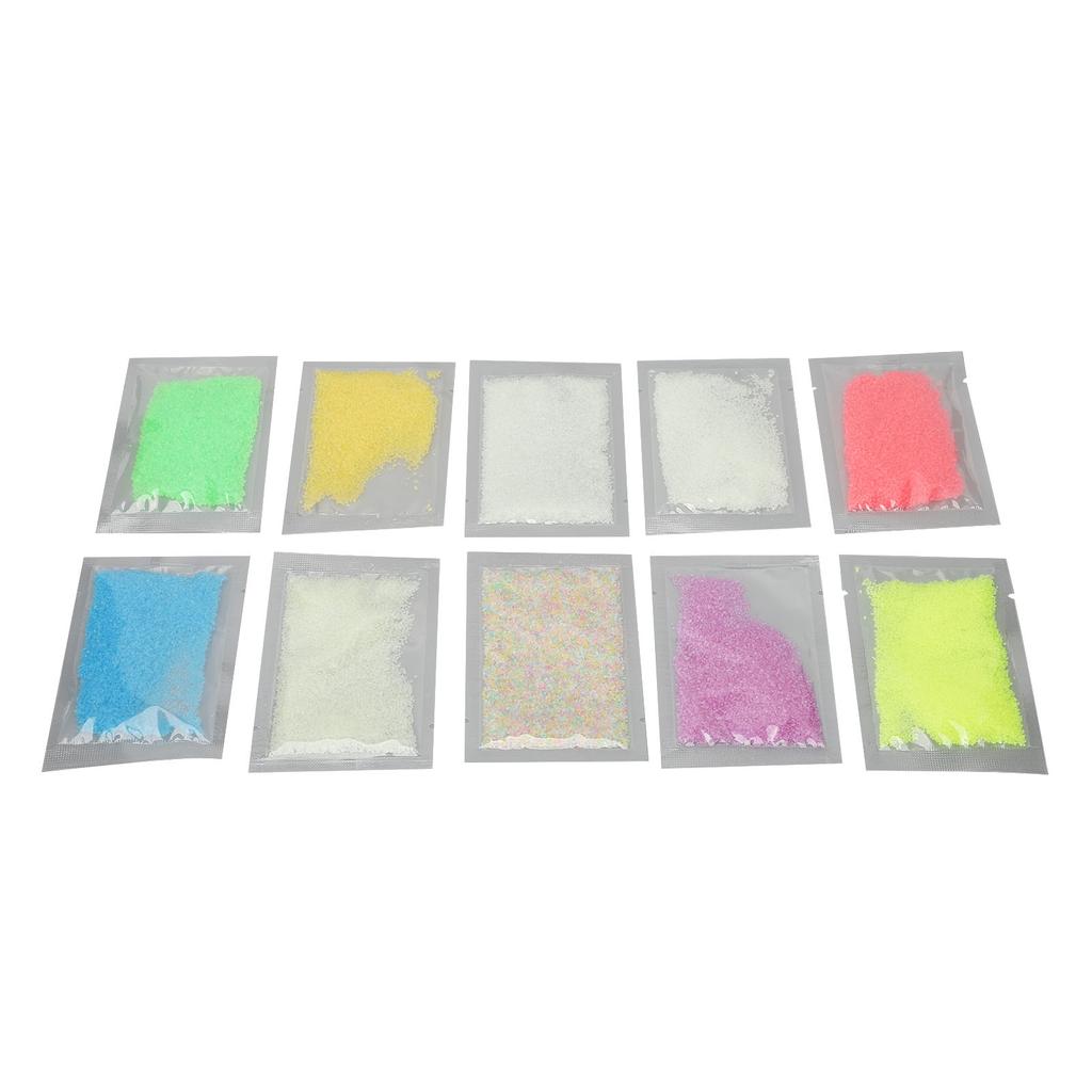 10pcs 10g Nail Luminous Sand Powder Decoration Mixed Color Nail Candy Sand Powder for Manicure Art
