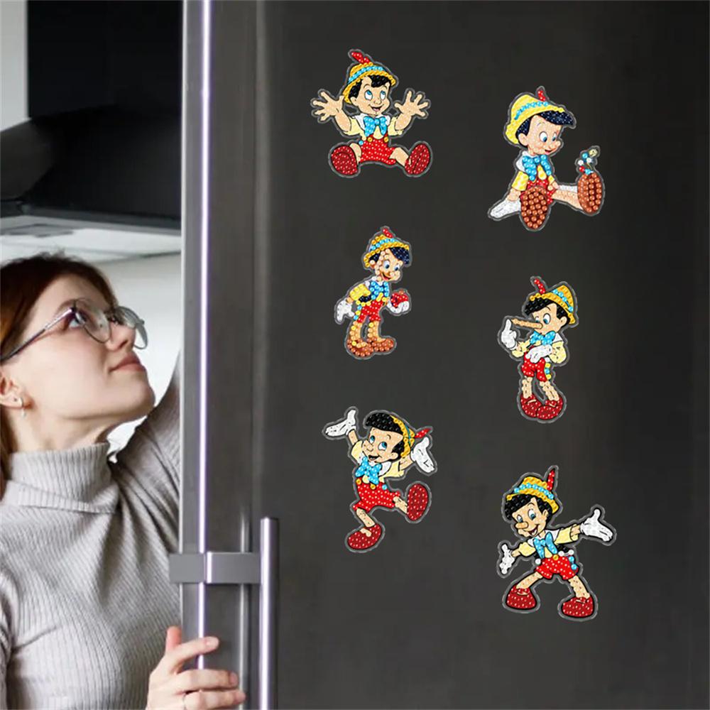 

6pcs/Set Puppet Series Diamond Painting Magnets for Refrigerator Diamond Art Fridge Magnets for Adults Diamond Art Refrigerator Magnets Kits