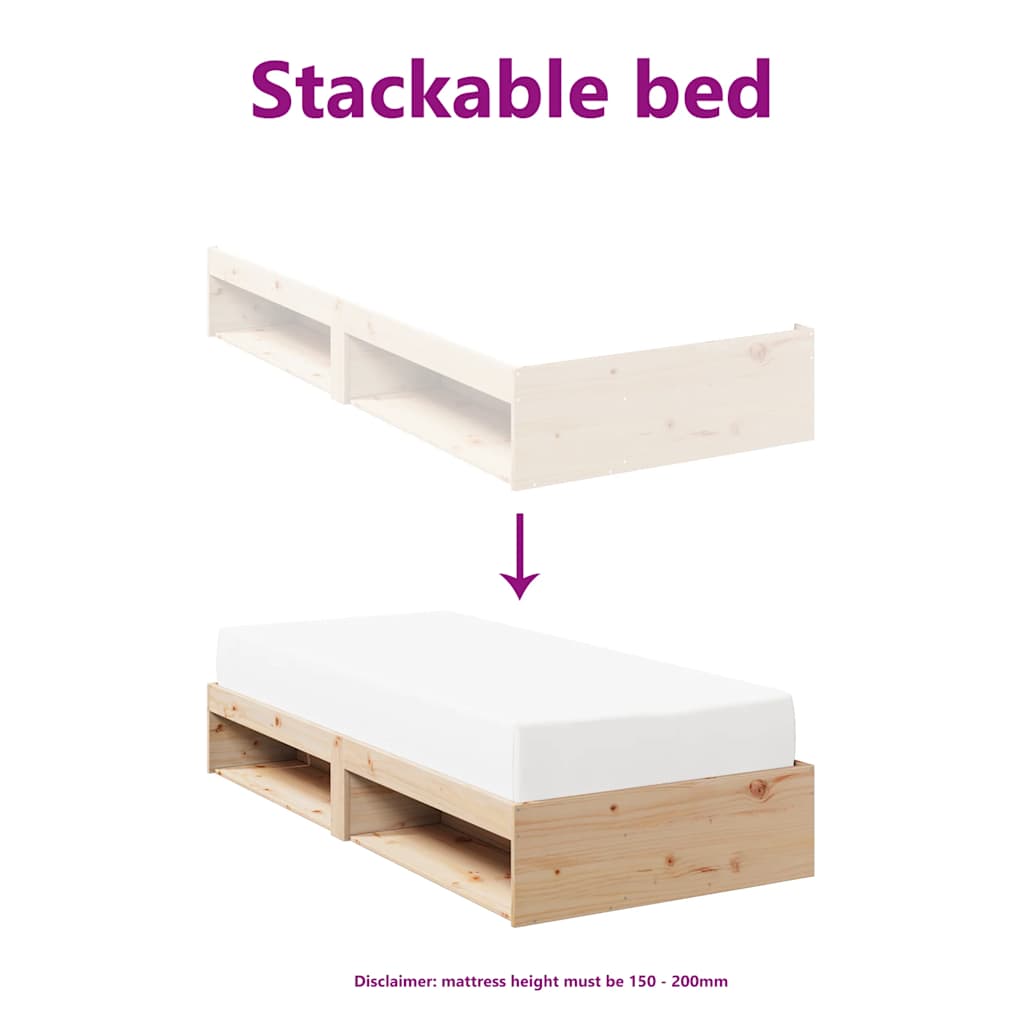 Daybed Without Mattress 90x200 Cm Solid Pine Wood