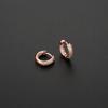 Simple Gold Rose Gold Full Zircon Stud Earrings Fashionable Versatile Hoop Earrings For Women