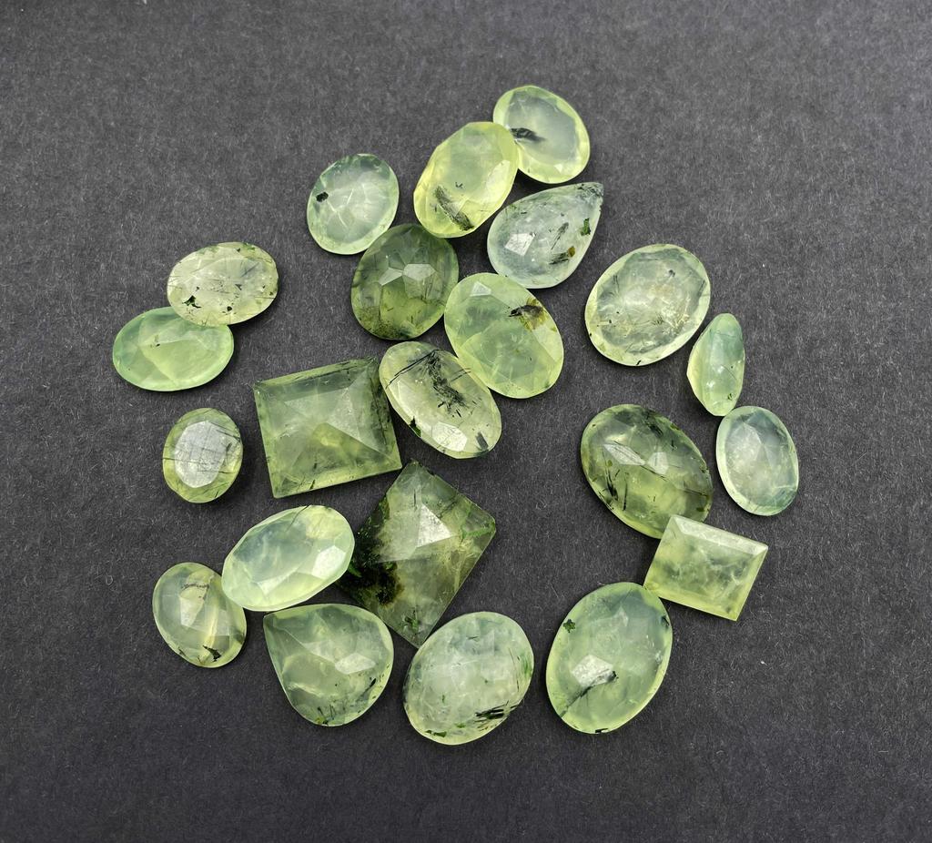 Natural Prehnite Mix Shape Cut Loose Gemstone Lot 10-12 Pcs 100 CT For Jewelry Making