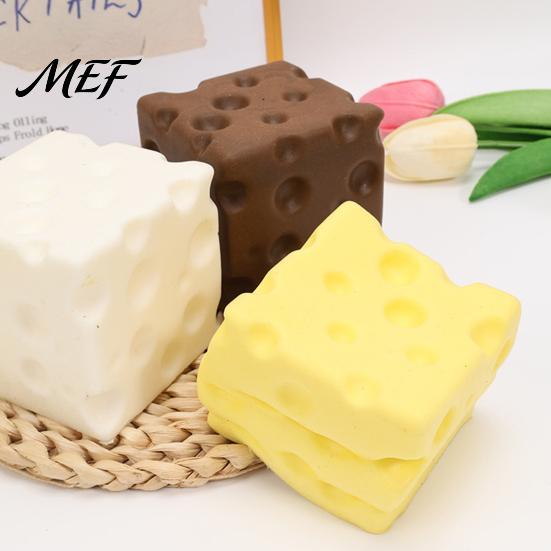 Simulated Cheese Squeeze Toy Toy, Block Sensory for Stress Desk Ornaments Relief, Slow Rise Pinch Home Office Classroom Anxiety Relief Gadget
