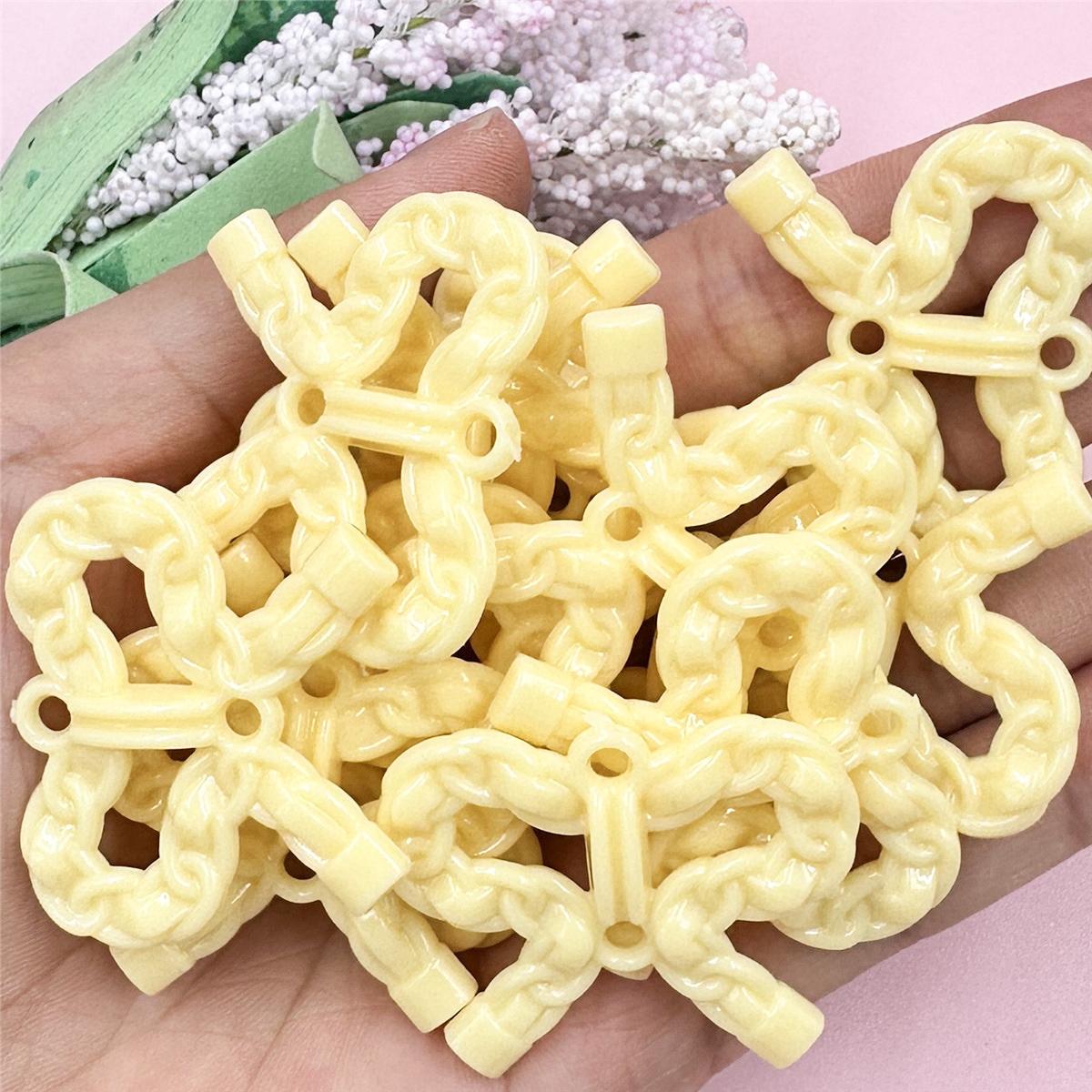 

20 шт. россыпью акриловые бусины модные для браслета ожерелья изготовление цепочки стиль бант DIY ювелирные аксессуары 32,2*37,8 мм аксессуары жёлтый