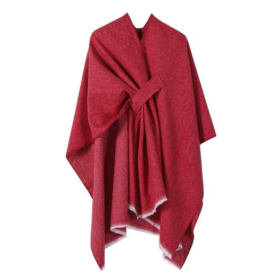 Cashmere Imitation Cloak Shawl Solid Color Windproof Soft Warm Ladies Shawl Jacket Women Autumn Winter Scarf Shawl