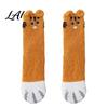 Winter Gifts for Girlfriends Cute Cat Paw Socks Women Fuzzy Socks Cozy Soft Plush Embroidered Women Animal Slipper Warm Coral Fleece Sleeping Autumn