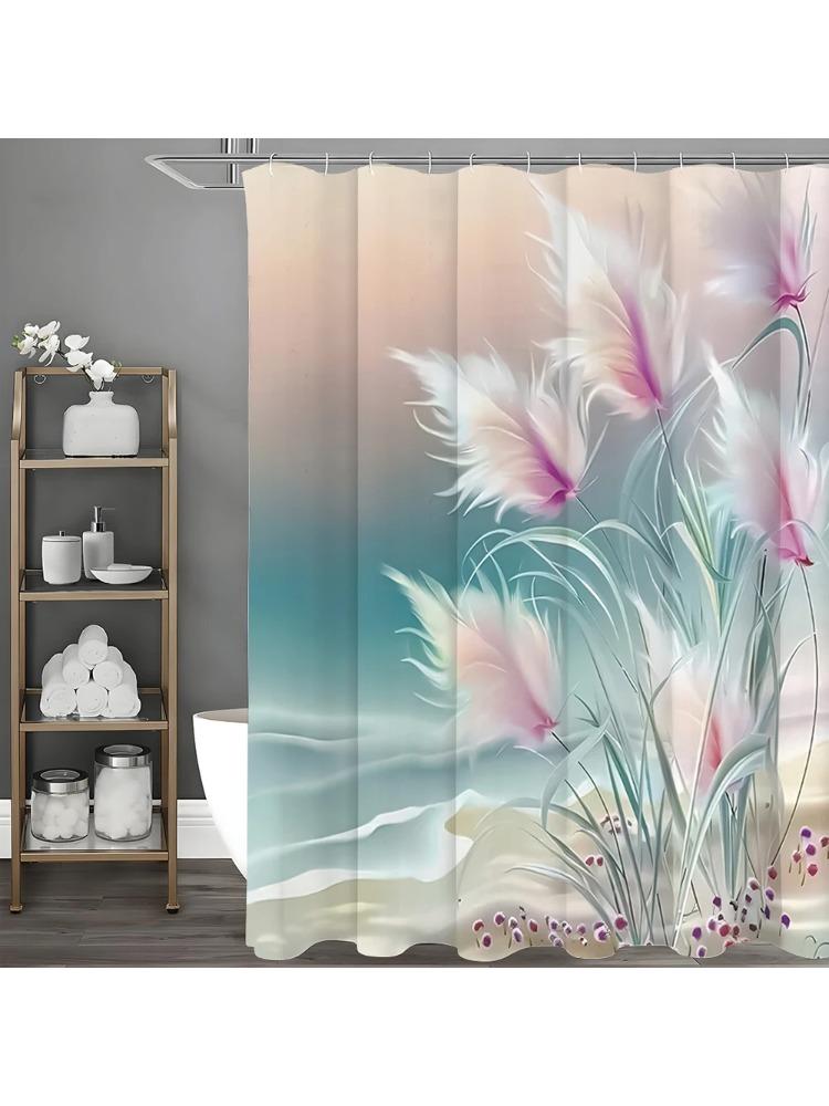 

Fantasy Reed Shower Curtain, Bathroom Decorative Shower Curtain, Waterproof Shower Curtain With Hooks W60H190(CM)-1 Pcs