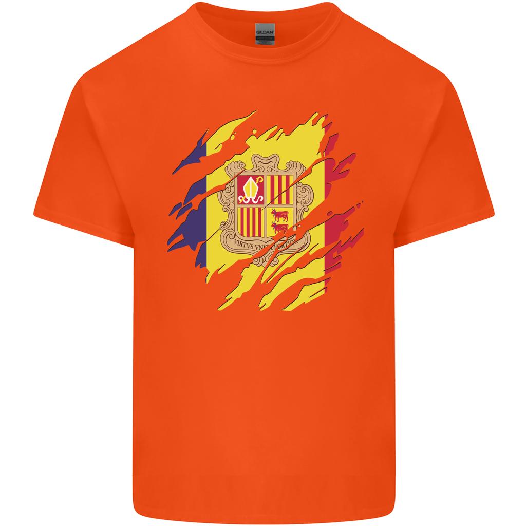 Torn Andorra Flag Andorran Day Football Unisexs Light Cotton TShirt