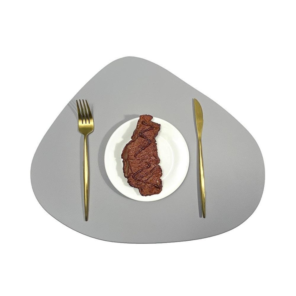 PU Leather Table Mat Imitation Cowhide Pattern Flatware Place Pad Modern Placemats  Home Decor