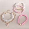 New Artifact Pink Niche Design Sweet Style Love Letter Decoration Butterfly Pendant Children's Bracelet 5-piece Set