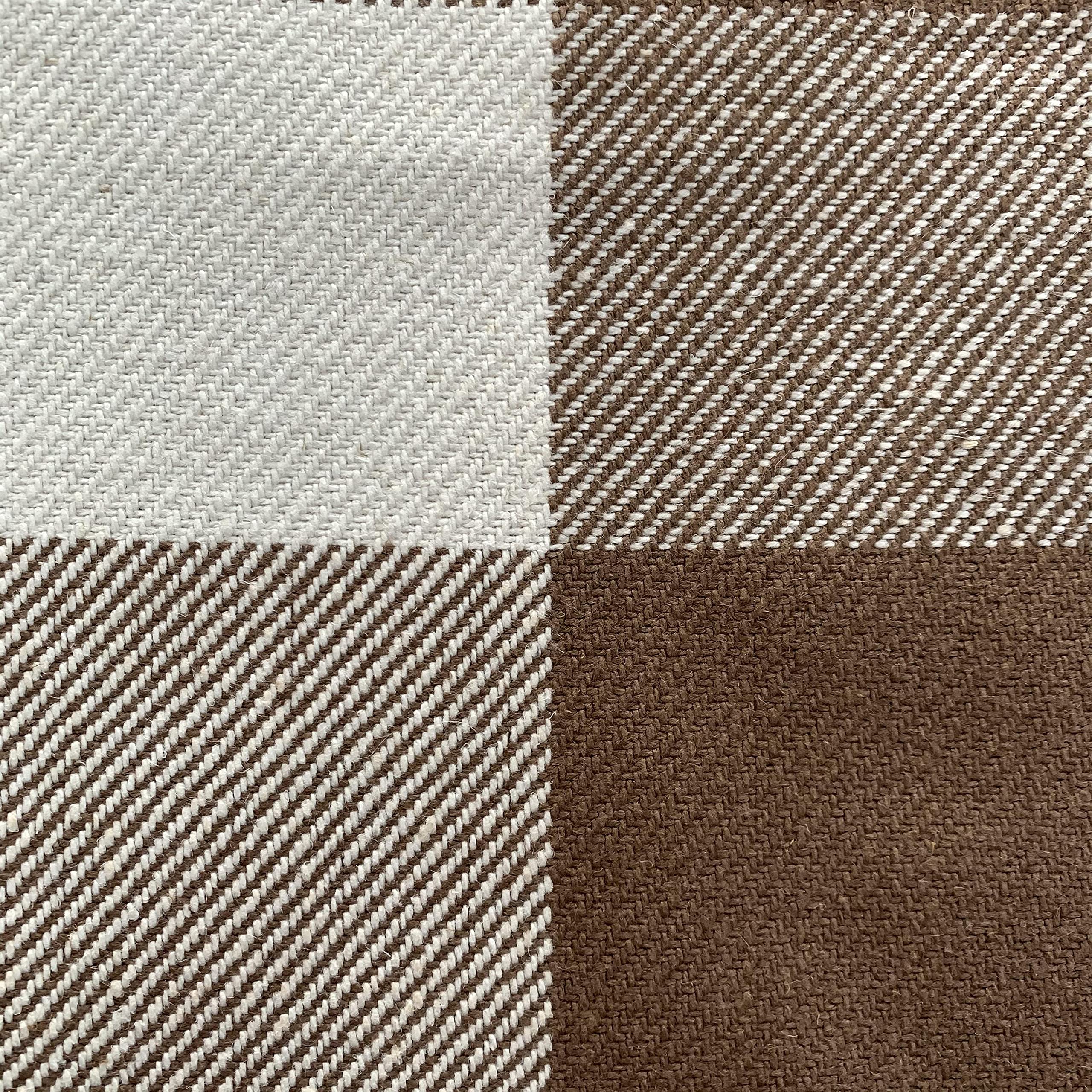 Large checkered grid medium weight hemp fabric sizes pattern, 100% hemp, (3 available) (Brown, 200cm) коричневый