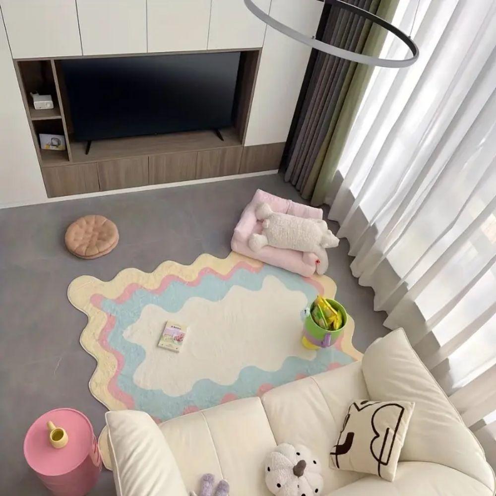 VIKAMA Girl-Style Carpet - Soft And Comfortable Bedroom Bedside Rug - Pink And Cute - Living Room Floor Mat - Home Decoration