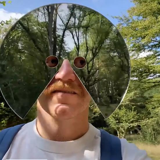 Mască Oglindă Creativă pentru Petrecere Foto Plastic Reflectorizant Propteză Față pentru Cosplay Costum Halloween Ușoară Unică