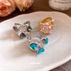 Crystal Inlaid Triangle Adjustable Ring Minimalist Luxury Finger Jewelry for Women