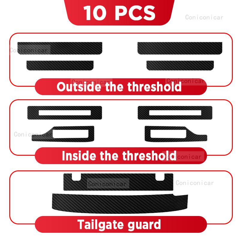 For Great WALL TANK 500 2025 Car Door Sill Scuff Plate Pedal Decor Carbon Fiber Waterproof Protector Sticker Accessories