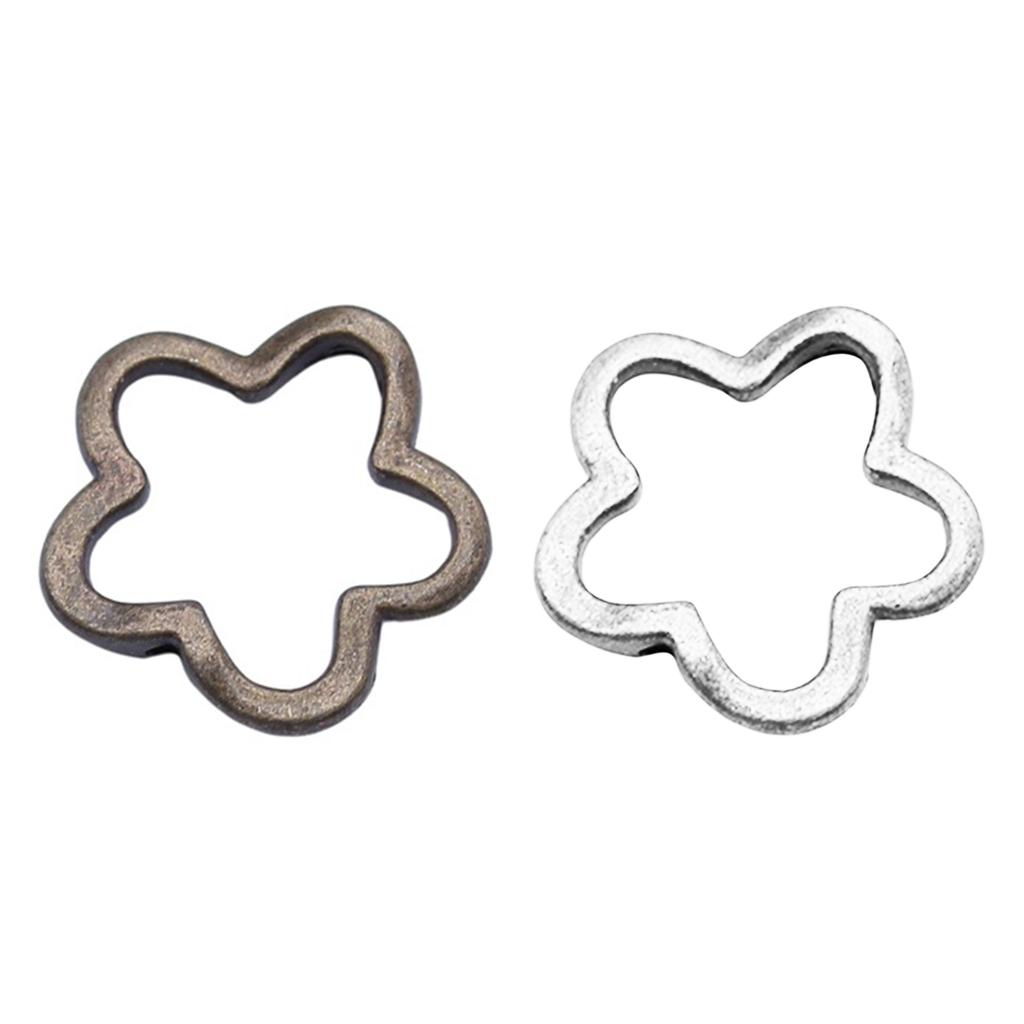 20pcs 16x16mm Flower Charm Beads Antique Silver Bronze Color Flower Charm Spacer Beads Flower Spacer Beads Charm