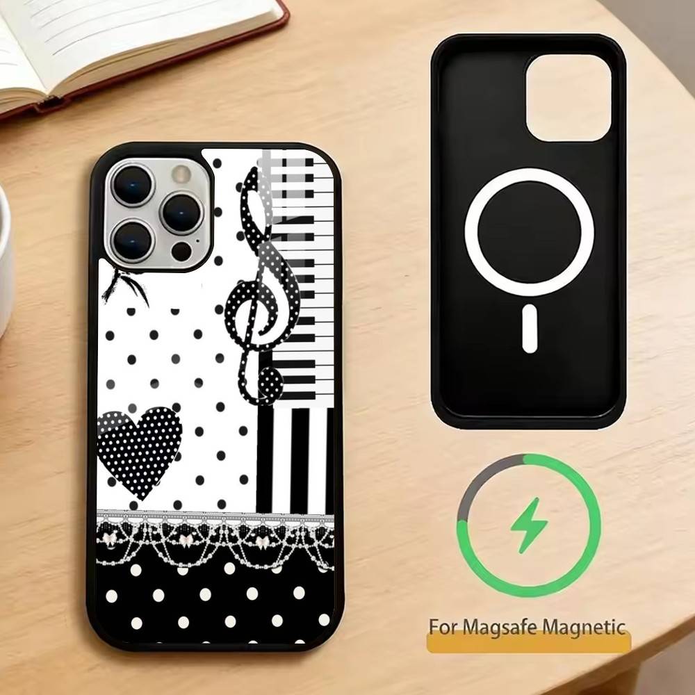 

Инстаграм Нишевый Дизайн Милый Чехол для Телефона Пианино Для iPhone17,16,15,14,13,12,11 Plus,Pro Магнитный Для Magsafe Беспроводная Зарядка iPhone13PRO