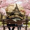 1PC Eiffel Tower Flowers Umbrella-8-Rib Reinforced, Automatic Open, Lightweight & Durable, Cute Fashion Accessory for Outdoor, Beach, or Casual Use, B