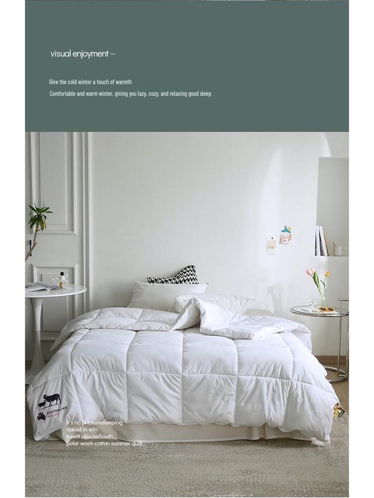 100% Australian Wool Quilt: Warm, Lightweight, Luxury Gift for Winter, Spring & Autumn Home Use