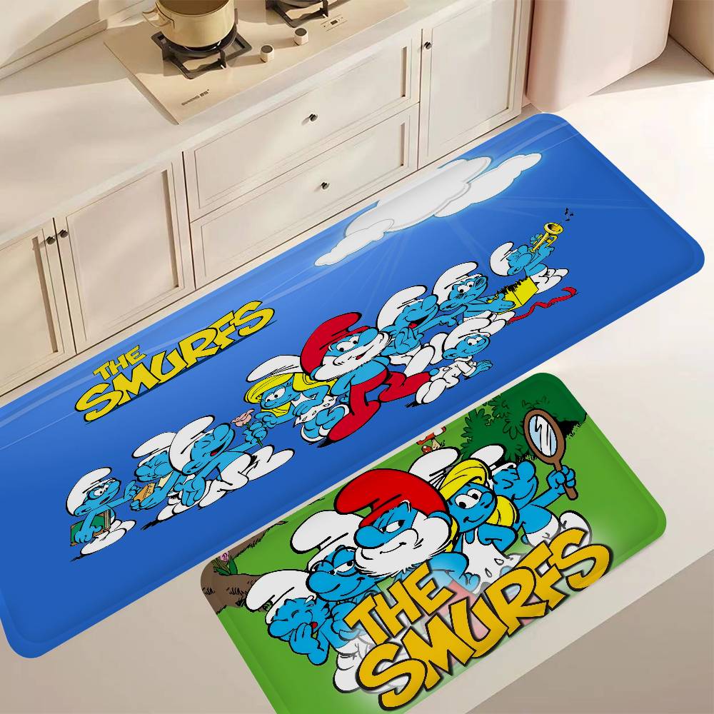 S-Smurfs Cute Door Mat Nordic Style Bedroom Living Room Doormat Home Balcony Anti-Slip Alfombra